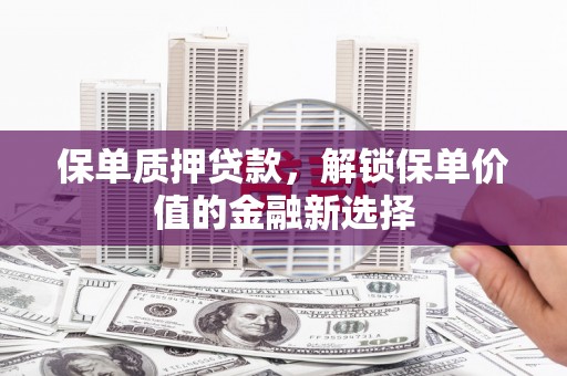 阜阳保单质押贷款，解锁保单价值的金融新选择