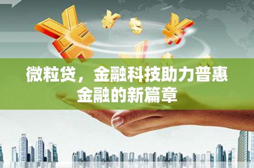 阜阳微粒贷，金融科技助力普惠金融的新篇章