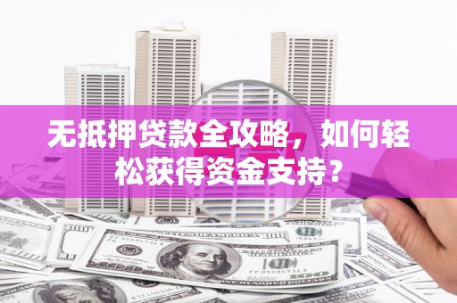 阜阳无抵押贷款全攻略，如何轻松获得资金支持？
