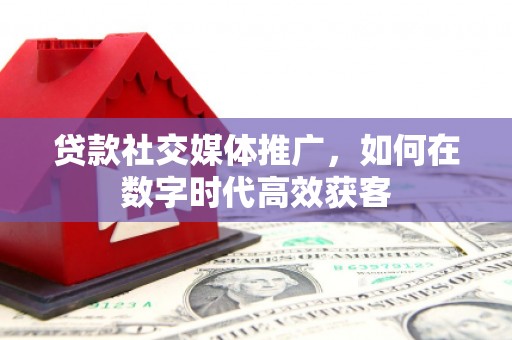 阜阳贷款社交媒体推广，如何在数字时代高效获客