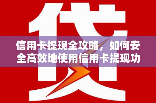 阜阳信用卡提现全攻略，如何安全高效地使用信用卡提现功能