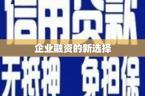 阜阳企业融资的新选择