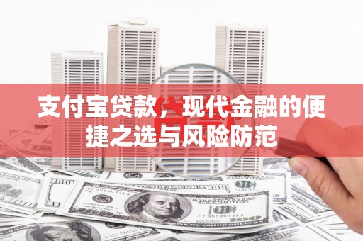 阜阳支付宝贷款，现代金融的便捷之选与风险防范