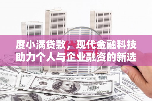 阜阳度小满贷款，现代金融科技助力个人与企业融资的新选择
