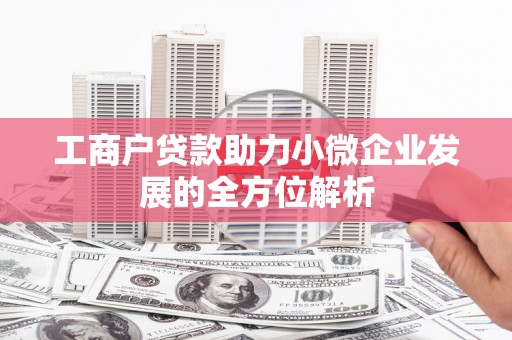 阜阳工商户贷款助力小微企业发展的全方位解析