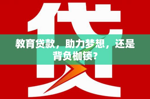 阜阳教育贷款，助力梦想，还是背负枷锁？