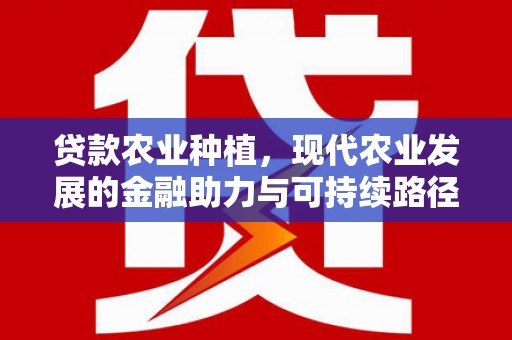 阜阳贷款农业种植，现代农业发展的金融助力与可持续路径