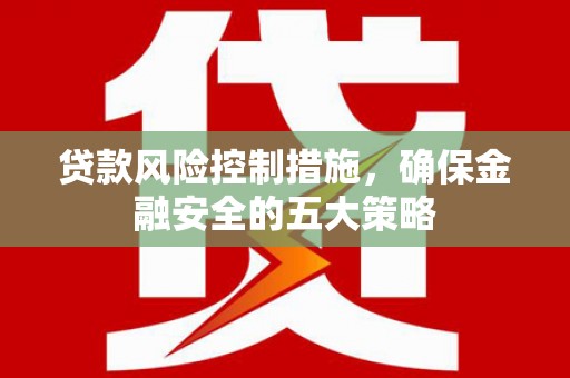 阜阳贷款风险控制措施，确保金融安全的五大策略