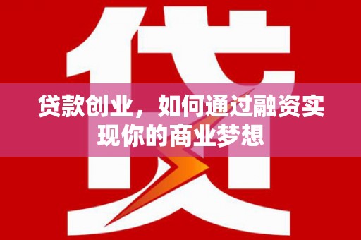 阜阳贷款创业，如何通过融资实现你的商业梦想