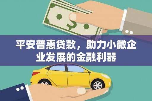 阜阳平安普惠贷款，助力小微企业发展的金融利器