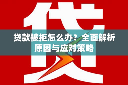 阜阳贷款被拒怎么办？全面解析原因与应对策略